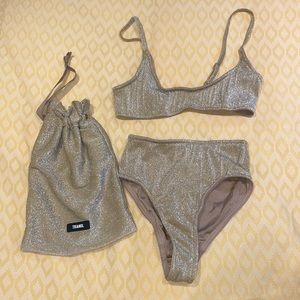TRIANGL SET KATE - GOLD SIZE XXS worn, no tags, comes with matching bag